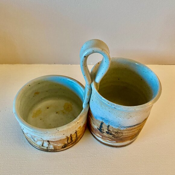 Vintage Stoneware Nature Art Caddy - Picture 3 of 4